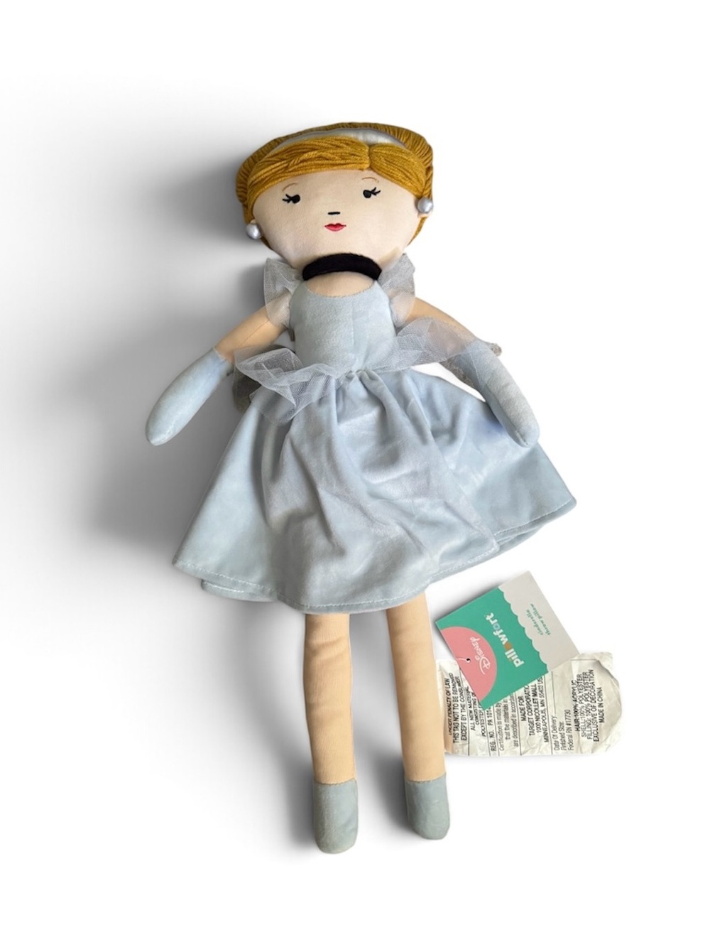 Plush Cinderella pillowfort Doll Toy - Light Blue Dress